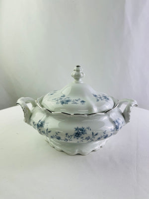 Johann Haviland Blue Garland Soup Tureen Lid Bavaria Germany Covered 11" Handles
