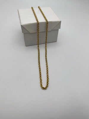 14K Yellow Gold Necklace 9.3g Rope Chain 18.25 in.