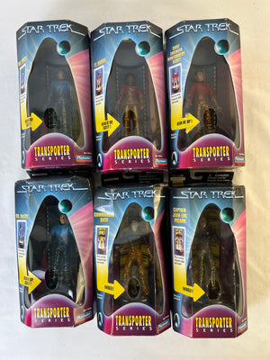Star Trek Playmates Transporter Series Lot of 6 Picard Spock McCoy Uhura READ
