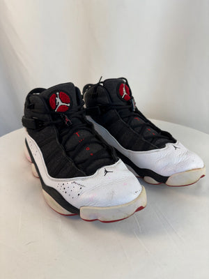 Nike Jordan 6 Rings TW03 Black, White, and Red Sneaker Athletic Men's 12