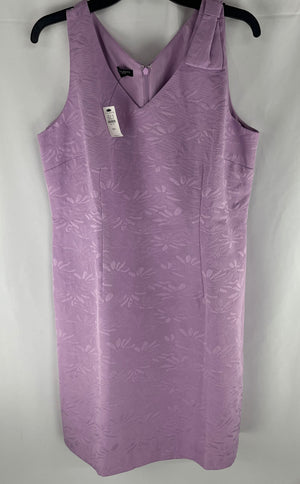 Talbots Women's Purple Sleeveless Lined Embroidered Flowers Dress Size 16P NWT