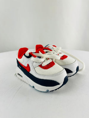 Nike Air Max 90 TD USA Denim White Red Boys Sneakers Size 4c | DJ5179-100