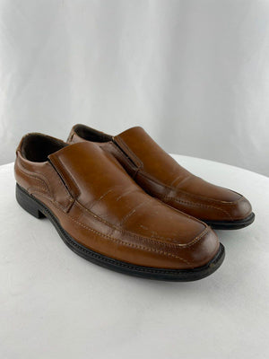 Bonafini C-146 Men's Brown Tan Leather Slip On Dress Casual Loafers Size 10.5