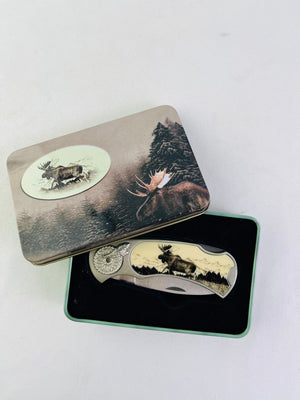 Fury/New Win Collectibles Moose Folding Lockback Pocket Knife w/ Box