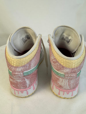 Nike Air Jordan 1 Mid SE GS Paint Drip Ice Cream DD1666-100 Size 6.5Y / Womens 8