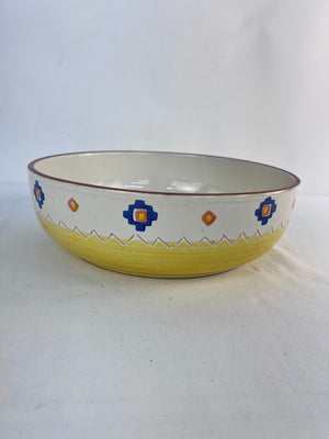 Vintage Santa Fe Ceramic 13" Large Serving Bowl Portugal Southwestern Chip Salad