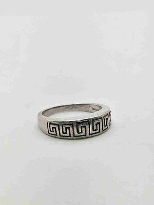 925 Sterling Silver Ring 4.5g Swirl Etched Thailand Vintage Size 7.5