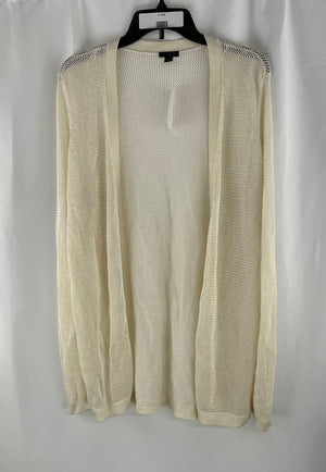 Ann Taylor Women's Cream Fish Net Open Cardigan Sweater Size L NWT MSRP $90