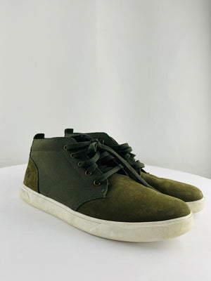 Timberland Groveton LTT Chukka Dark Green Nubuck & Canvas Sneaker Boot Men's 8