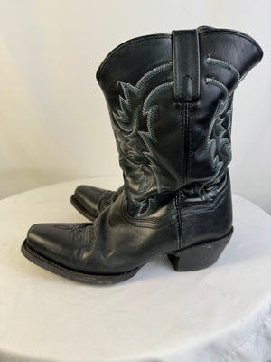 Laredo Bryce 68440 Men's Size 10 D Black Leather Cowboy Western Boots Stitched