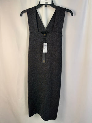 NWT House of Harlow 1960 Black Metallic Lurex Knit Midi Dress Women's Size M