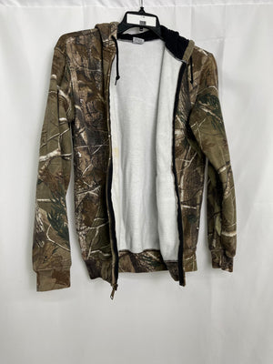 Carhartt Cotton Camouflage Hooded Zip Front Jacket Men's Small