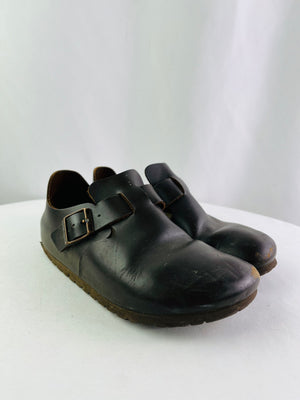 Birkenstock London Oiled Dark Brown Leather Clogs Size 38 L7/M5 Women 7-7.5