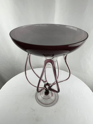 Amethyst Octopus Art Glass By Jozefina Krosno Mid Century Poland 16"