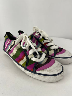 Coach Barret Multicolor Striped Sneakers Size 8B