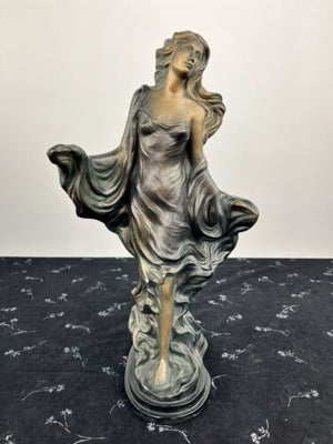 VTG 1991 Austin Productions Sculpture Woman in Flowing Dress Statue