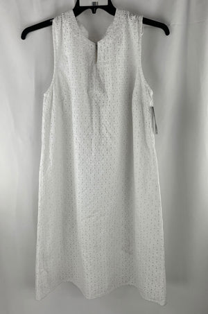 Kim Rogers Women's White Lace Lined Sleeveless Dress Size L NWT