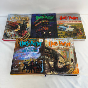 Harry Potter Illustrated Edition Books 1 5 by Jk Rowling English