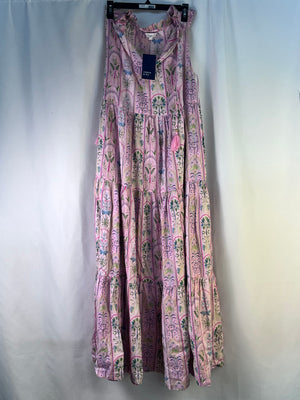 Crown & Ivy Plus Size Pink Fall Halls Ruffle Tiered Poplin Dress Women 1X NWT