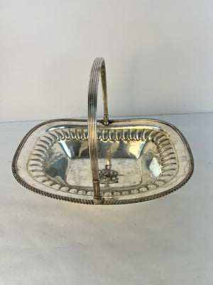 Vintage Victorian Silver Plated Footed Fruit Bowl with Swing Handle Pro Patria