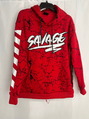 RGSTR Savage Streetwear Graphic Print Red Hoodie Men's Medium NWT