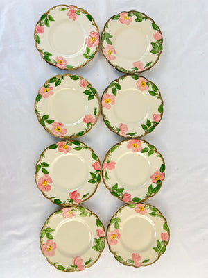 Franciscan Earthenware Desert Rose 6.25" Bread/Dessert Plate Set of 8