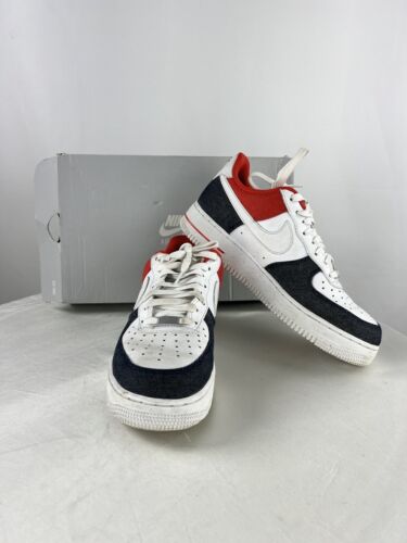 Nike Air Force 1 Low Rise x USA Blue Denim/ Red/ White US Size 8 DJ5174-100