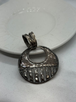 Retired Silpada 925 Sterling Silver Hammered Cascading Wave Pendant 20.9g
