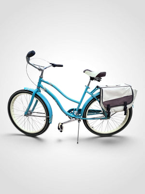 Huffy Regatta 26" Women's Cruiser Bike 3-Speed Sky Blue Vintage Style Saddlebags