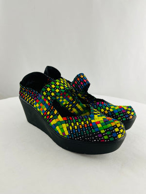 Steven by Steve Madden Brice Multicolor Woven Wedge Heel Women's 7.5