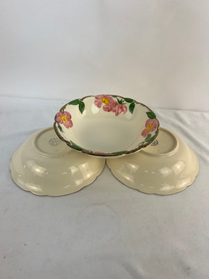 Vintage Franciscan Earthenware Desert Rose Vegetable Serving Bowl 8" - Set of 3