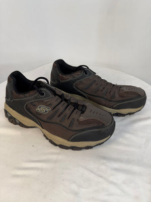 Skechers After Burn Memory Fit Men 10.5 Extra Wide Brown Taupe Sneaker 50125EWW