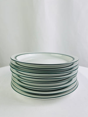 Dansk Bistro Christianshavn Green Band 8.75" Salad Plates Set of 8
