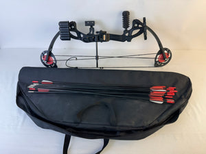 Pandarus Archery Duke VI Youth Compound Bow Set Black Kit With Case & Arrows