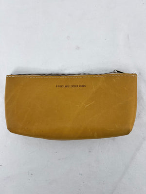 Portland Leather Utility Bag Make Up Pouch in Turmeric Sunflower Yellow