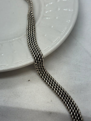 925 Sterling Silver Necklace 61.8g Flexible Mech Chain Bold 17 in,