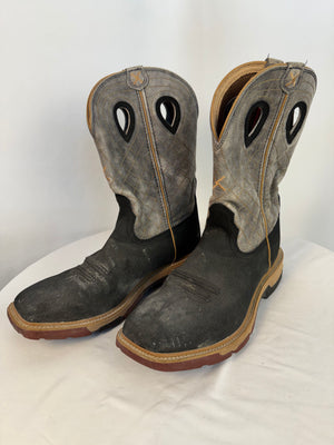 Twisted X MXB0002 Men 12 EE Wide Black Gray CellStretch Western Work Boots
