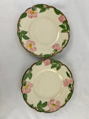 Vintage Franciscan Desert Rose Teacups, Saucers, & Bread Plates 6 Piece Set