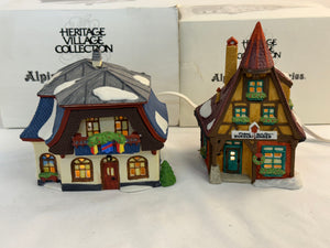 Dept 56 Alpine Village Kukuck Uhren & Bakery Chocolate Shop Lot 56189 56146