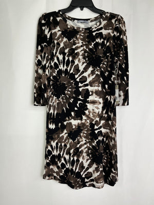Tart Collection Shannon Black/Brown Multi 3/4 Mini Casual Dress Size XS NWT