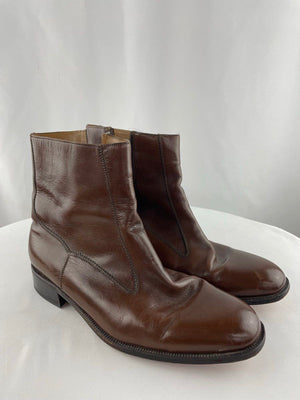Florsheim Plain Toe Men's Brown Zip Up Ankle Boots Size 50/15