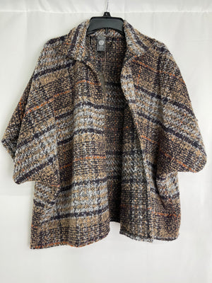 Vince Camuto Milano Cape Style Blazer Neutral/Black One Size NWT