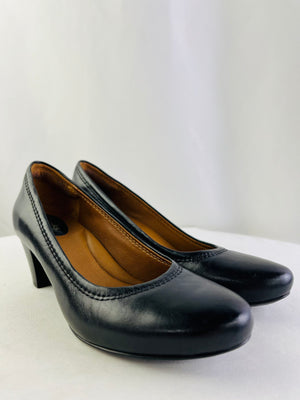 Clarks Artisan Decade Rana Pumps in Black Leather Women's 8.5M | 62268