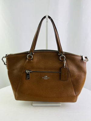 Coach Prairie Satchel in Tan Pebbled Leather Crossbody Bag