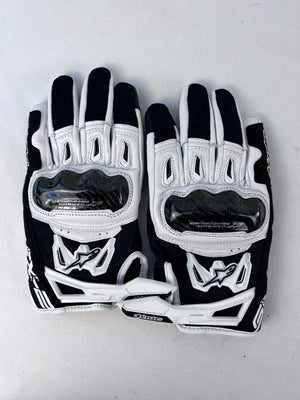 Alpinestars SMX-2 Air Carbon V2 Motorcycle Gloves Black White Size Small S Men