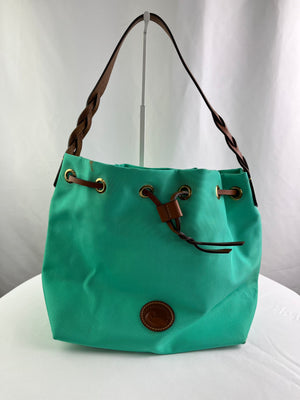 Dooney & Bourke Large Canvas Bucket Bag in Bright Aqua