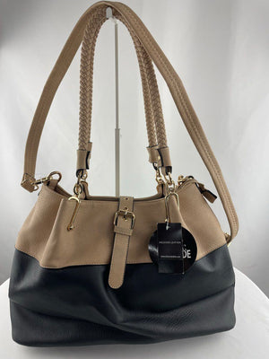 Black Rivet 3 in 1 Promo Carry All Tan & Black Shoulder Crossbody Bag NWT