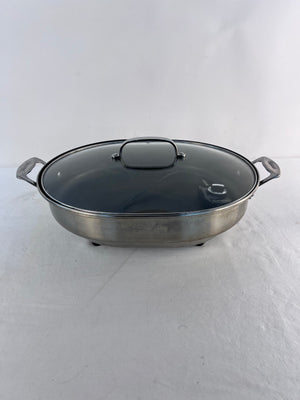 Cuisinart CSK-150 1500 Watt Nonstick 16” Oval Electric Skillet Brushed Stainless