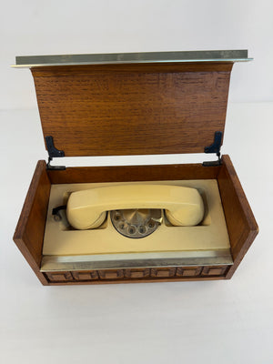 Western Electric Executive Stowaway Rotary Phone In Wood Case For Repair/Decor
