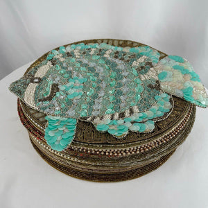 Lot of 20 Beaded Mixed Multicolor Shimmering Placemats Home Decor